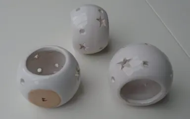 SERVETRINGEN KERAMIEK WIT STERREN 6 stuks NIEUW
