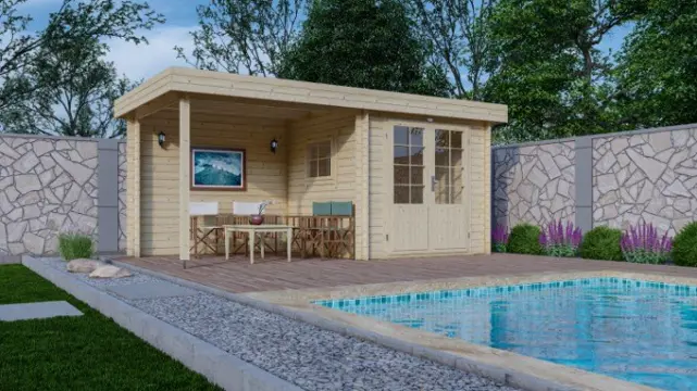 Tuinhuis-Blokhut 2526 Z: 500 x 250 x 245 cm