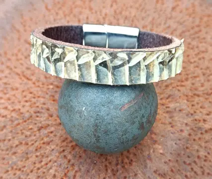 Armband hand gemaakt van echt slangen leer