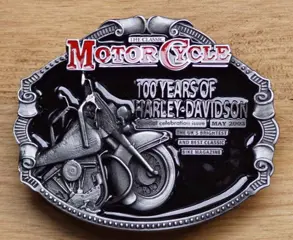Motor cylce buckle " 100 years of Harley Davidson "