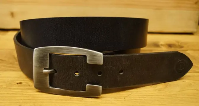 Leren jeans riem zwart " Vittozzi 853 " 4 cm breed