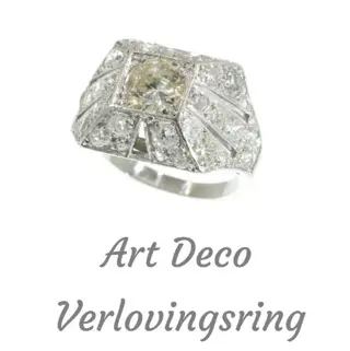 Verlovingsring met diamant de Art Deco periode.