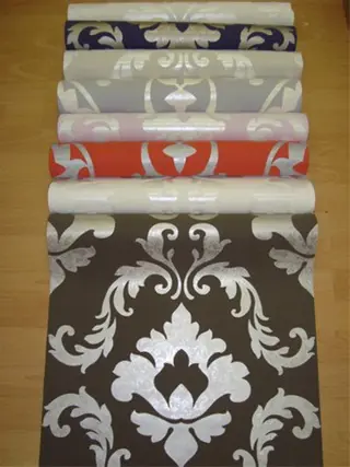 Bruin parelmoer barok vlies behang 0001