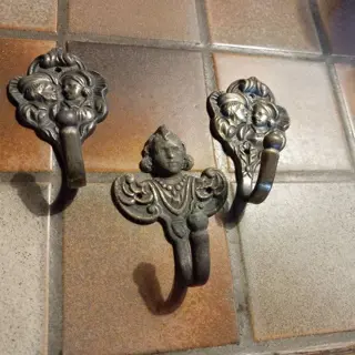 Haken, koper- 3 stuks