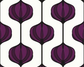 Retro paars trendy behang 38