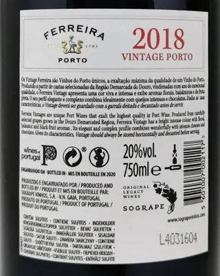 2018 Ferreira - Douro, Oporto, Port Vintage Port - 1 Fles (0,75 liter)