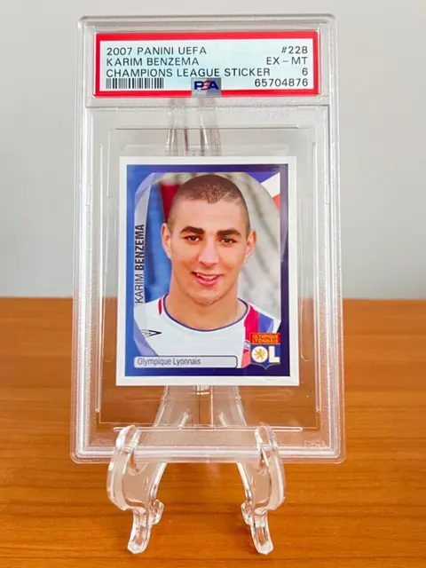 2007/08 Panini UCL Stickers - #228 Karim Benzema - Olympique Lyonnais - UCL Rookie Sticker - PSA 6