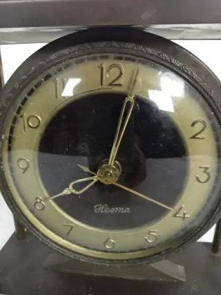 Tafelklok - Hesma en Jacob Palmtag - Glas, IJzer (gegoten/gesmeed) - Begin 20e eeuw