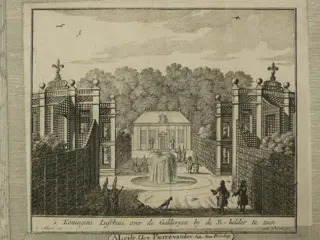 Nederland, Westland, Honselersdijk; Pieter Vander Aa - De Grot-Sprong in het Kruidhof / De Groote Laan / Koningins Lusthuis - 1721-1750