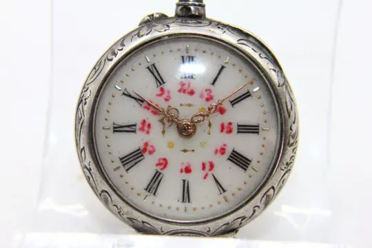 Jugendstil zakhorloge Zilver Goud eind 19e eeuw - Zilver, Vermeil goud - Eind 19e eeuw