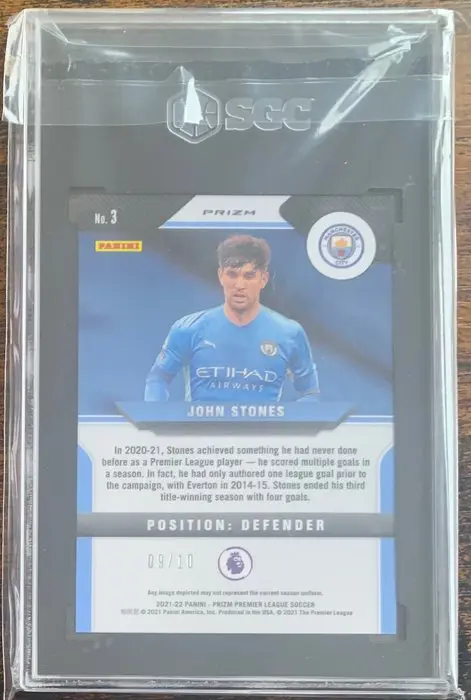 2021-22 Panini Prizm Premier League #3 John Stones - Gold Prizm /10 - SGC 10