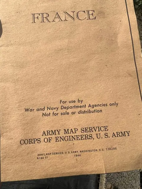 Verenigde Staten van Amerika - Rare WW2 Normandy / France Engineers Road Map - Very large - Infantry - Airborne - Normandy Beaches - 1944