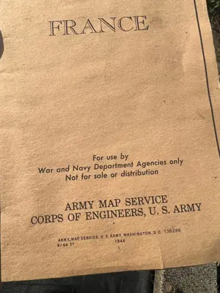 Verenigde Staten van Amerika - Rare WW2 Normandy / France Engineers Road Map - Very large - Infantry - Airborne - Normandy Beaches - 1944
