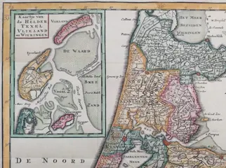 Nederland, Holland. Utrecht, Texel, Vlieland; Isaak Tirion - Nieuwe Kaart der Provincie van Holland - 1753
