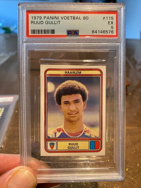 1979 Panini Voetbal 80 - Ruud Gullit #115 - Rookie Sticker - Haarlem - PSA 5