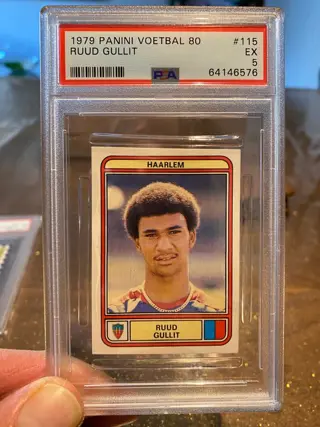 1979 Panini Voetbal 80 - Ruud Gullit #115 - Rookie Sticker - Haarlem - PSA 5