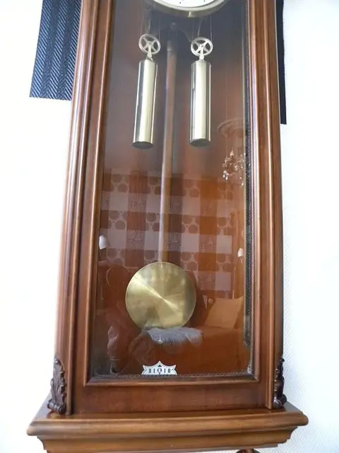 Weense regulateur - Glas, Hout, Messing - Tweede helft 20e eeuw