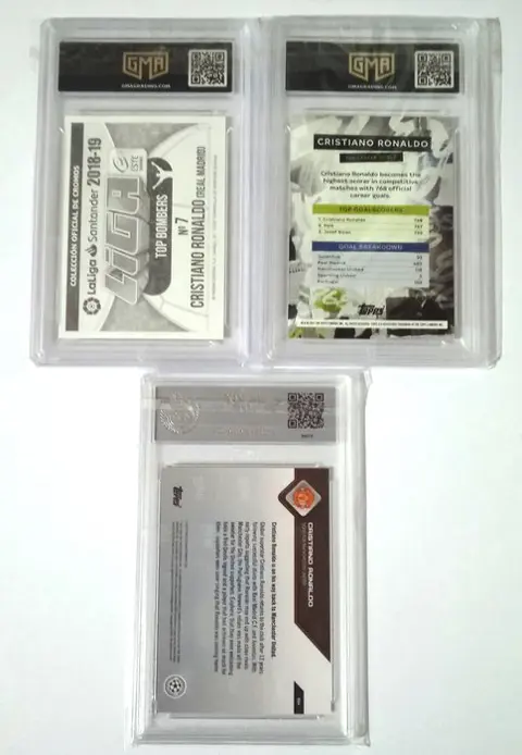 2018 to 2021 Topps - Cristiano Ronaldo - Lot of 3 graded cards - GMA 10