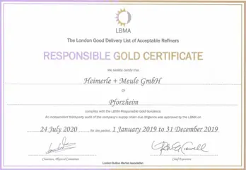 1 gram (2 x 0,5 gram) - Goud .999 - Heimerle + Meule, Germany - Verzegeld en met certificaat