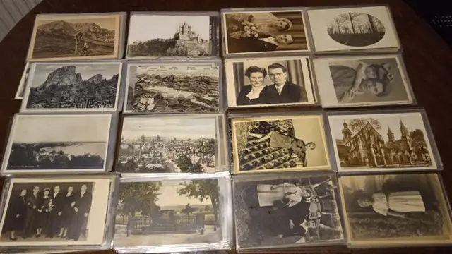Ansichtkaarten in klein formaat, allemaal verpakt in een hoes. Er zijn in totaal 320 stuks. Er zijn (Collectie van 320) - 1908