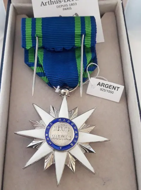 Frankrijk - Medaille, Zilveren decoratie 925/1000 Maritiem Bestel Nieuw met doos AB