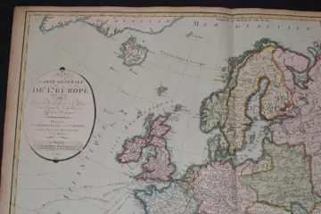Europa, Carte générale de l'Europe; Hérisson - Le départ et le retour du Capitaine Cook, dans ses différents voyages - 1781-1800