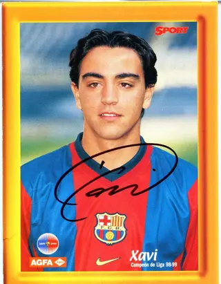 2004/05 Panini Megacracks Barça Campió - Xavi - Lot of 2 cards and autographed rookie card - PSA 8 & PSA 9 + AGFA Rookie Card 98/99