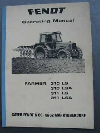 Manual Fendt Farmer 310 LS / LSA + 311LS/LSA