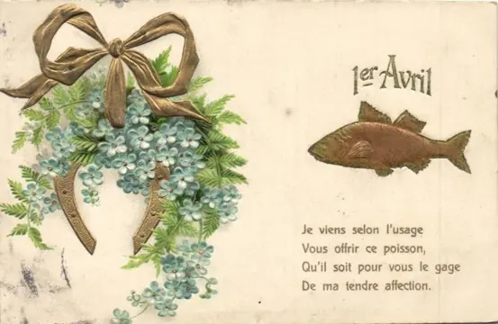 1 April - April Vissen - Diverse wenskaarten met surrealistische en humoristische taferelen - - Ansichtkaarten (Collectie van 132) - 1900-1960