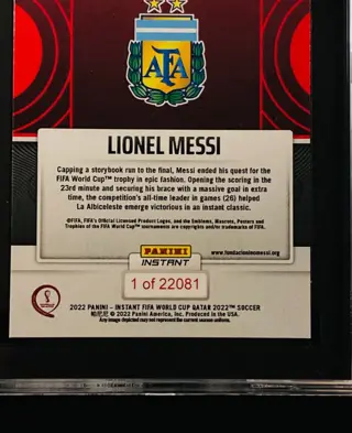 2022 Panini Instant World Cup - Lionel Messi #118 - Limited Edition /22.081 - Uitverkocht - SGC 10
