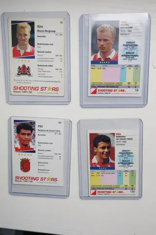 1991/92 Shooting Stars Eredivisie - Lot of 4 cards - Romario/Bergkamp Rookie