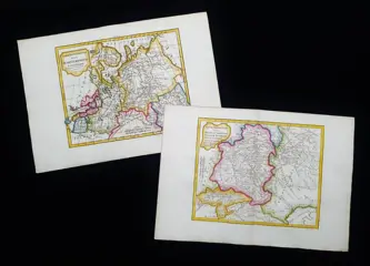 Rusland, Ukraine, Moldavia, Finland [Lot of 2]; C. Delamarche & R. de Vaugondy - Partie Septentrionale de la Russie Europenne / Partie Meridionale de la Russie Europenne, Tartarie - 1781-1800