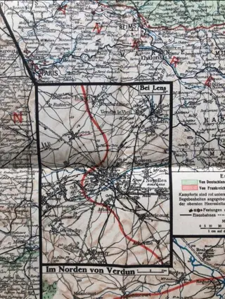 Duitsland - Rare WW1 German double sided Battle Front Map - Western Front, Italy, Balkan - Verdun - Somme - Yper - September - 1917