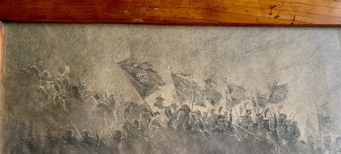 Frankrijk - Militaire antieke print soldaten dromen Jean Baptiste Edouard Detaille ingelijst