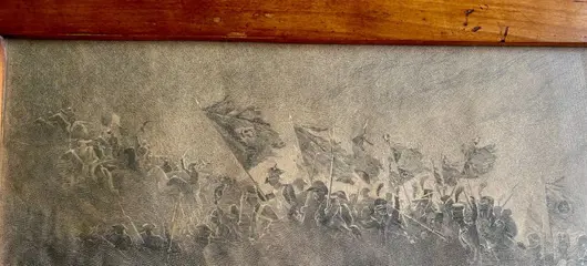 Frankrijk - Militaire antieke print soldaten dromen Jean Baptiste Edouard Detaille ingelijst