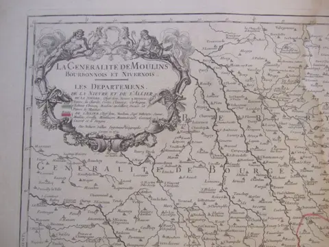 Frankrijk, Central, Moulins Montlucon Nevers Nievre Alliers; Jaillot - La Generalite de Moulins Bourbonnois Nivernois .. 1779 - 1761-1780