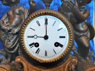 Schoorsteenklok - Porselein, Verguld brons, Zinklegering - circa 1840