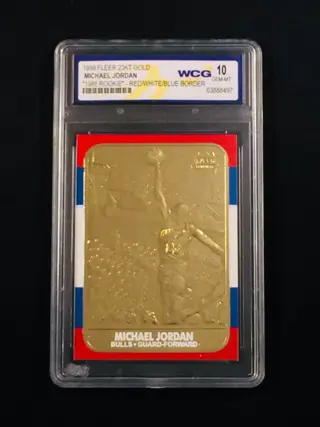 1996/97 Fleer 23KT Gold - Michael Jordan - 1986 Rookie - Red/White/Blue Border - WCG 10