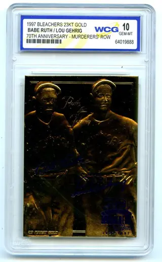1997 Bleachers 23KT Gold - Babe Ruth/Lou Gehrig - 70th Anniversary - Murder's Row - WCG 10