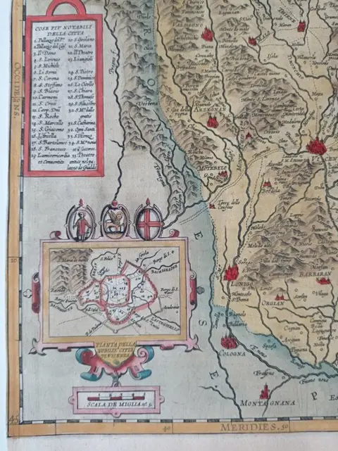 Italië, Veneto, Vicenza, Padova; A. Ortelius - Ill.mo et R.mo Dno Ioanni Delphino S.R.E. Cardinali Episcopo Vicentino - 1581-1600