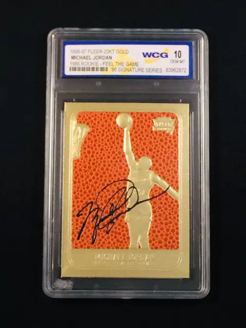 1996/97 Fleer 23KT Gold - Michael Jordan - 1986 Rookie - Feel The Game - Signature Series - WCG 10