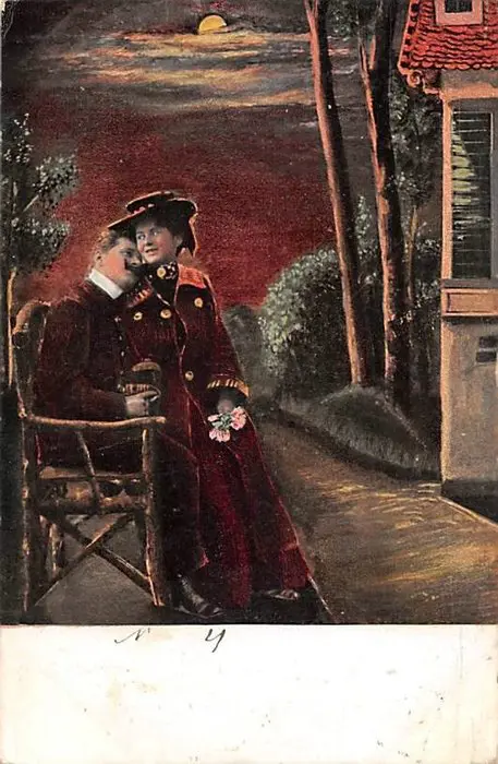Nostalgische kaarten met paartjes, vrouwen en een enkele man - Ansichtkaarten (300) - 1920