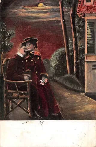 Nostalgische kaarten met paartjes, vrouwen en een enkele man - Ansichtkaarten (300) - 1920