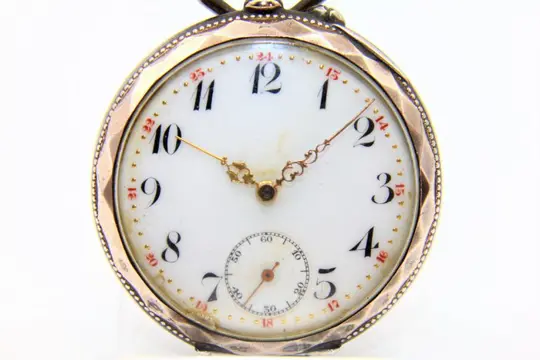 Zakhorloge zilver goud vermeil eind 1800 - Zilver, Vermeil goud - Eind 19e eeuw