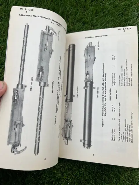 Verenigde Staten van Amerika - Rare WW2 US Army / USAAF Ordnance Maintenance Manual for .50 cal Browning Machine Guns - Infantry - Ranger - Airborne - Beautiful Plates - WITH supplement! - 1943