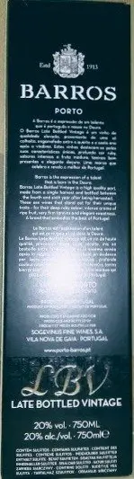 2015 Barros - Douro, Oporto, Port Late Bottled Vintage Port - 12 Flessen (0.75 liter)