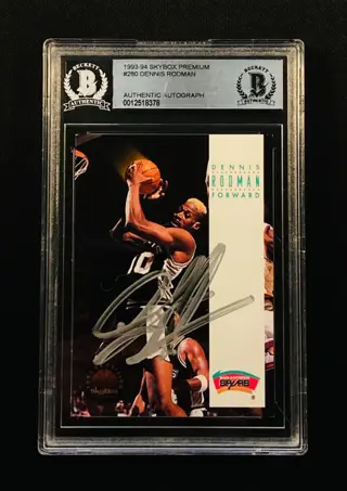 1993/94 Skybox NBA Basketball - Dennis Rodman - Handtekening #280 - BGS Authentic