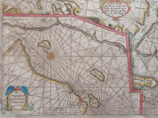 Denemarken, Copenhagen; J. Colom - Pascaarte van Kol door de Sont tot om Valsterbon als meede de zuijdelijxste Eijlanden - 1661-1680