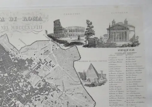 Italië, Lazio, Roma; Alessandro Moschetti / Filippo Ducrò - Pianta di Roma Elevata nel MDCCCXLVIII - 1821-1850