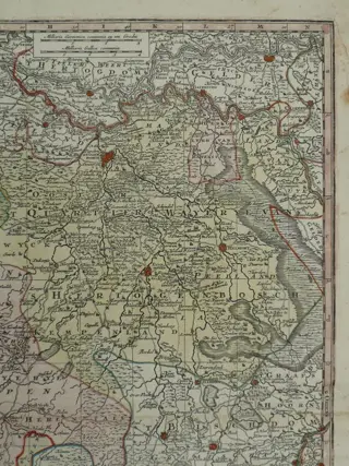 Nederland, Brabant, Breda, Leuven, Den Bosch, Maastricht; M. Seutter - Brabantiae Ducatus cum Adjacentibus Provinciis - 1721-1750
